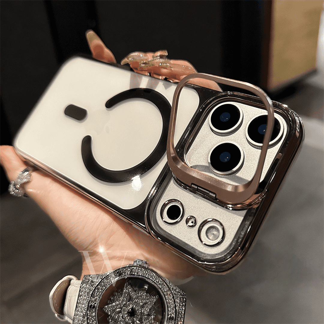 iPhone 17 Magnetic Borderless Case with Built-in Lens Holder