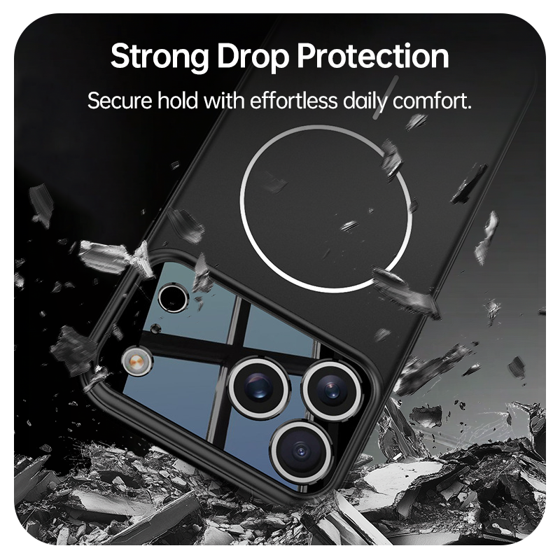 iPhone 17 series frosted magnetic hole anti-fall mobile phone case
