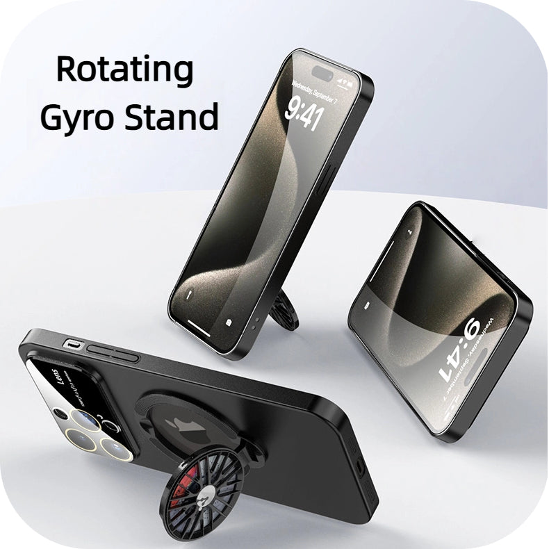 iPhone 17 Series Magnetic Case with 360° Rotating Gyro Stand