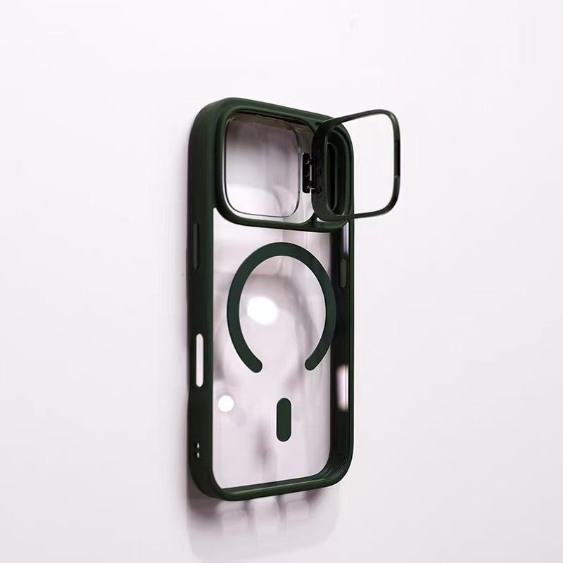 | Magnetic Lens Holder iPhone 17 Case with Clear Lens Protector