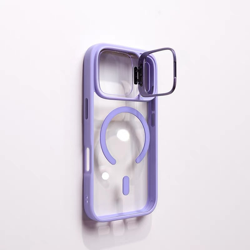 | Magnetic Lens Holder iPhone 17 Case with Clear Lens Protector