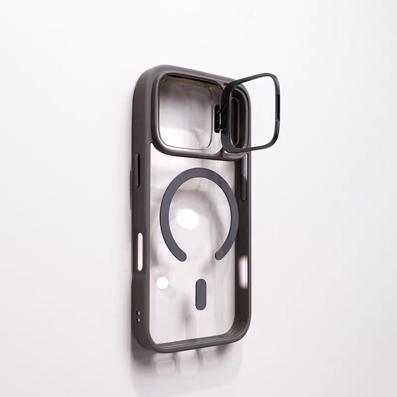 | Magnetic Lens Holder iPhone 17 Case with Clear Lens Protector