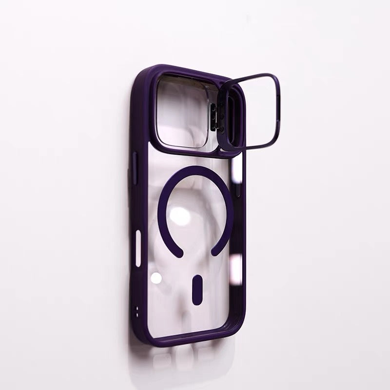 | Magnetic Lens Holder iPhone 17 Case with Clear Lens Protector