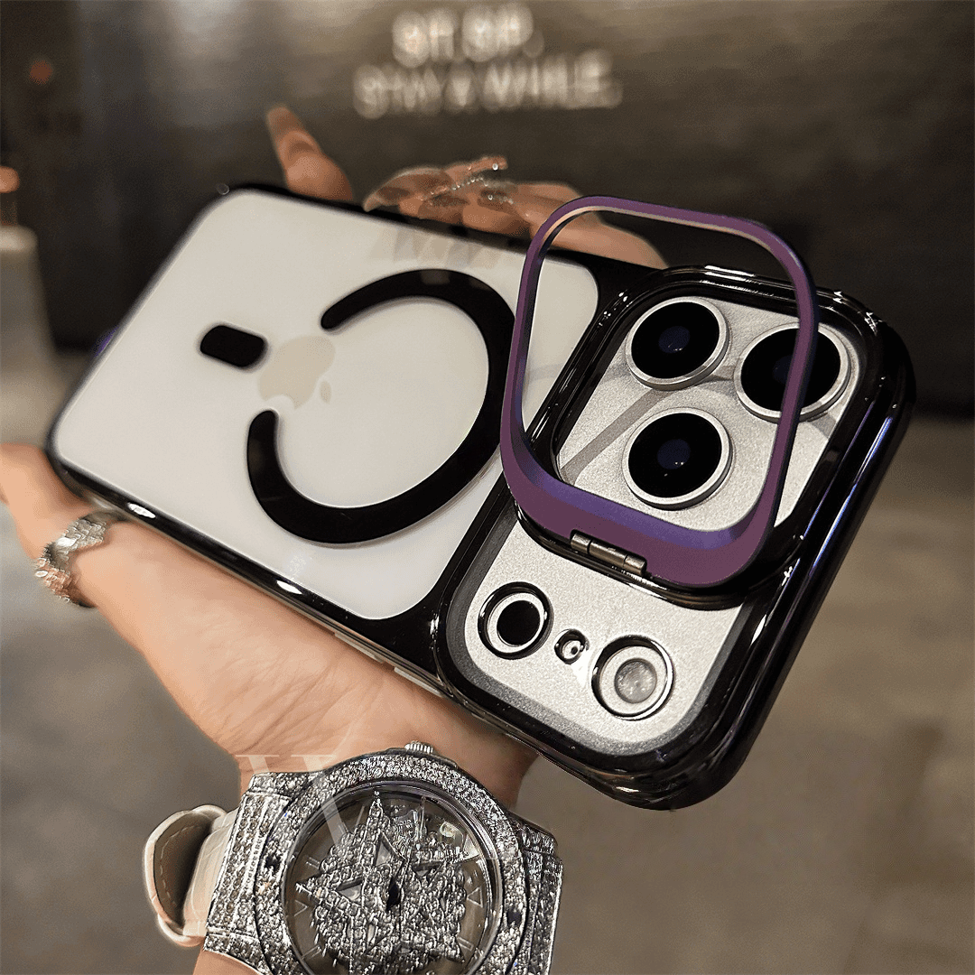 iPhone 17 Magnetic Borderless Case with Built-in Lens Holder