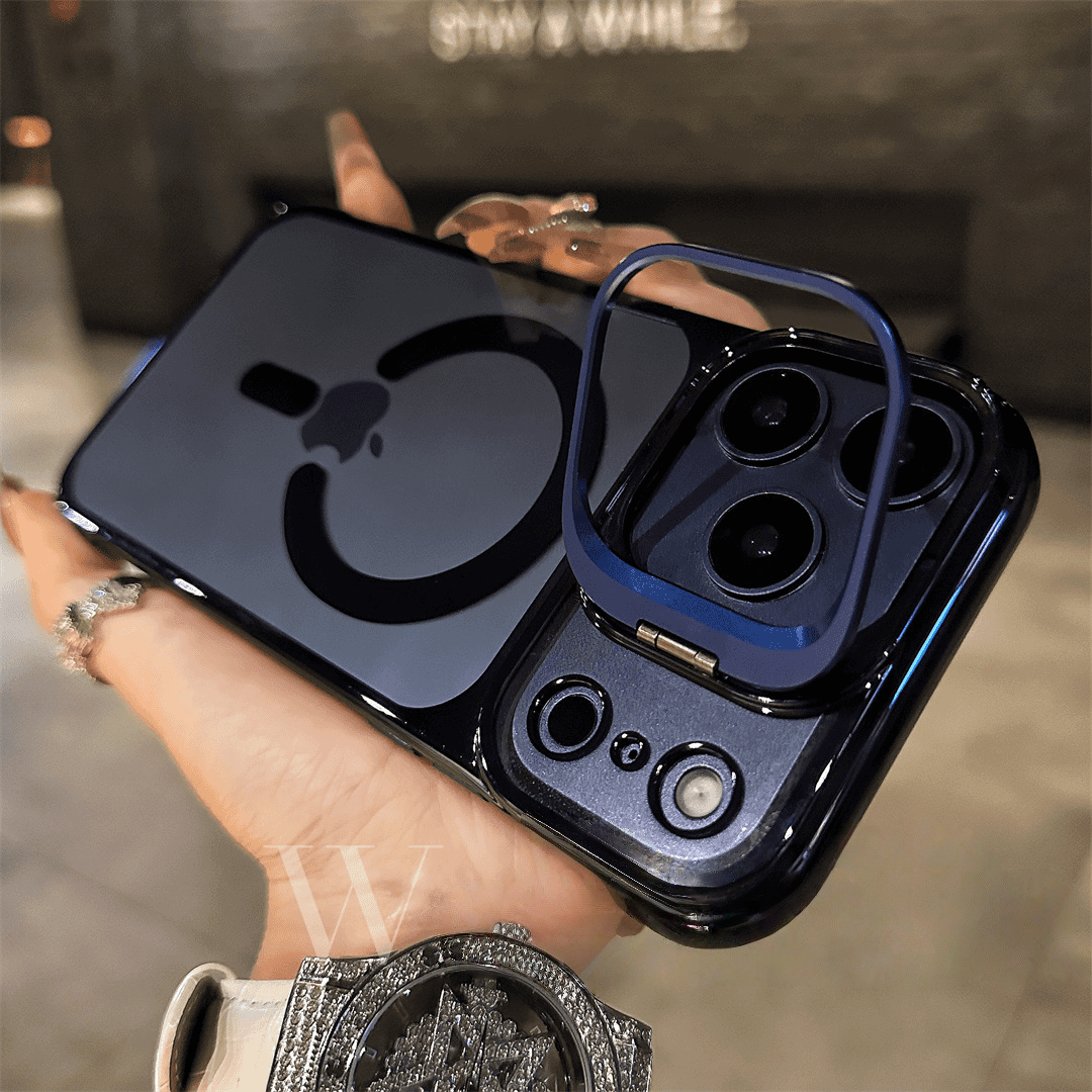 iPhone 17 Magnetic Borderless Case with Built-in Lens Holder