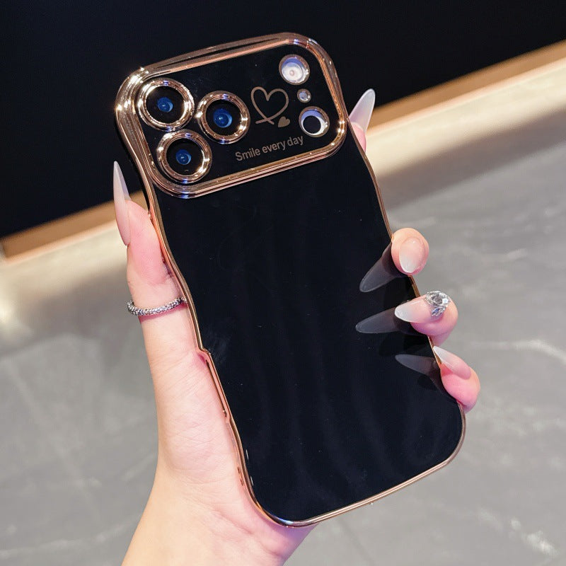 iPhone 17 Pro Max Electroplated Large Window Wave Design Protective Case