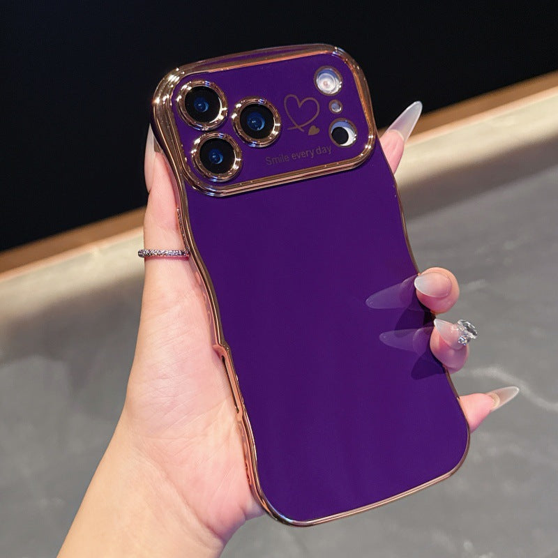 iPhone 17 Pro Max Electroplated Large Window Wave Design Protective Case