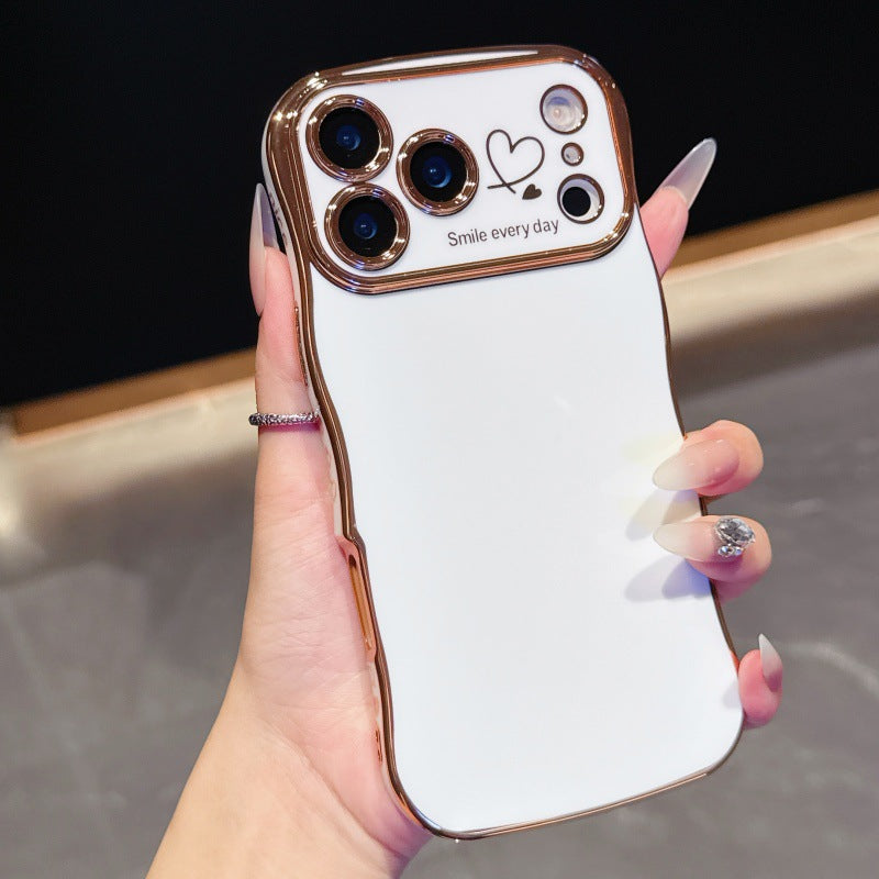 iPhone 17 Pro Max Electroplated Large Window Wave Design Protective Case