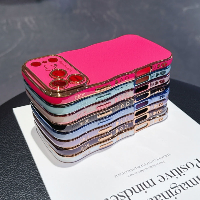 iPhone 17 Pro Max Electroplated Large Window Wave Design Protective Case