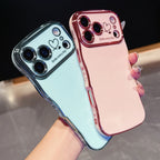 iPhone 17 Pro Max Electroplated Large Window Wave Design Protective Case