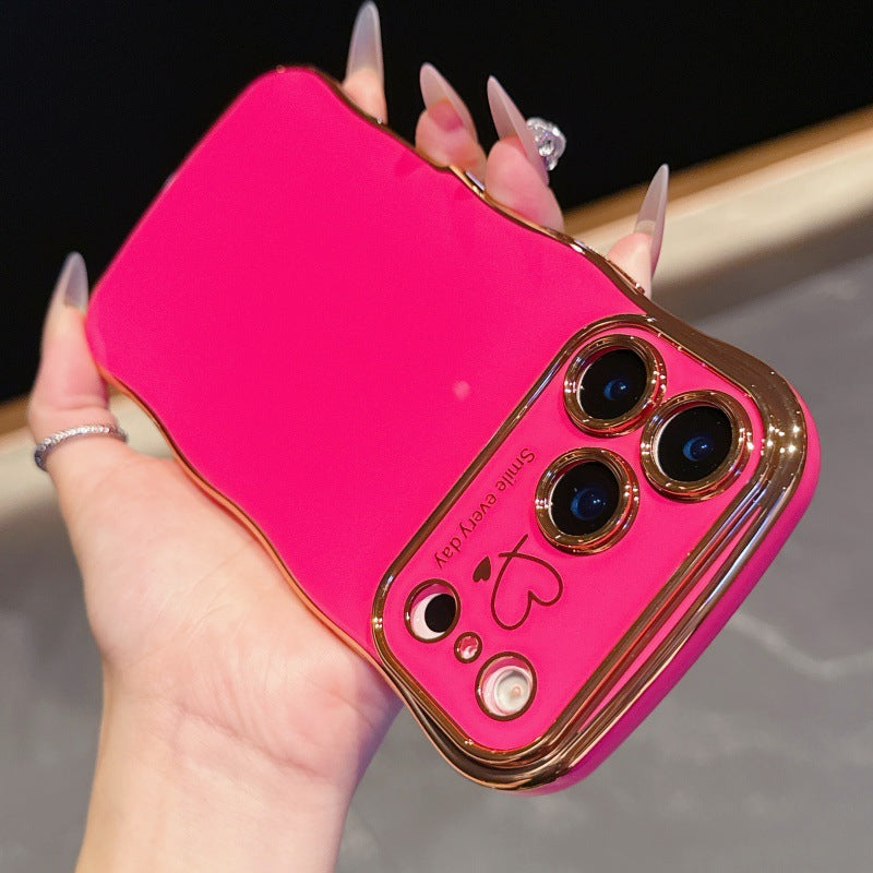 iPhone 17 Pro Max Electroplated Large Window Wave Design Protective Case