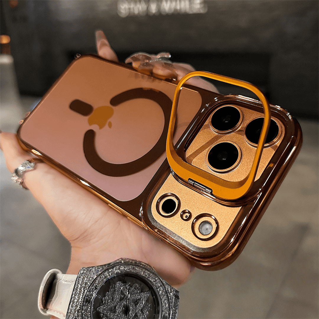 iPhone 17 Magnetic Borderless Case with Built-in Lens Holder