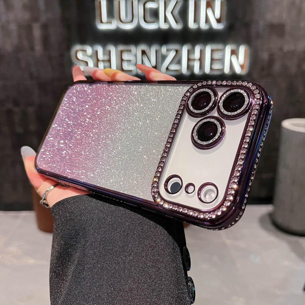 iPhone 17 Series Luxury Bling Square Diamond Protective Case