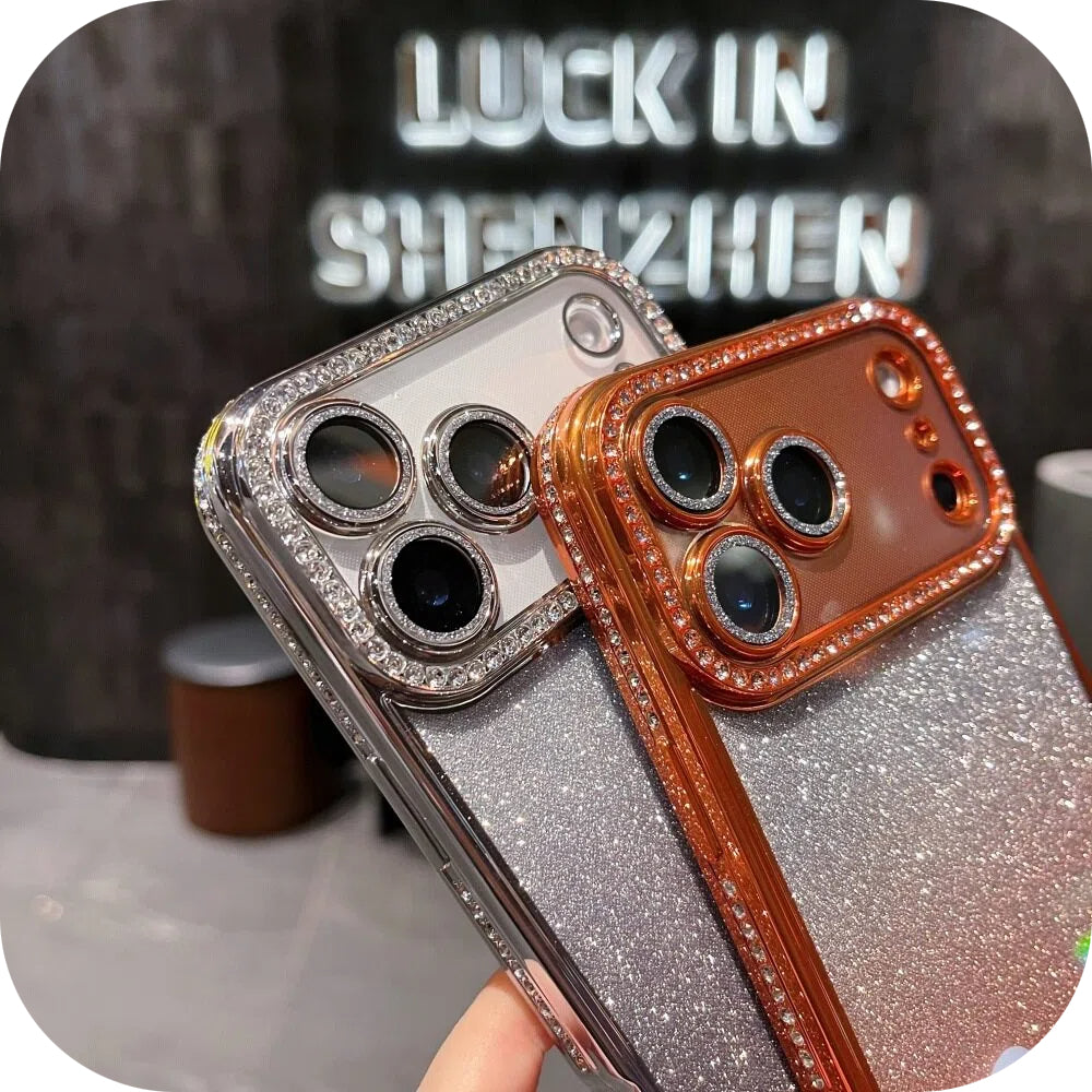 iPhone 17 Series Luxury Bling Square Diamond Protective Case