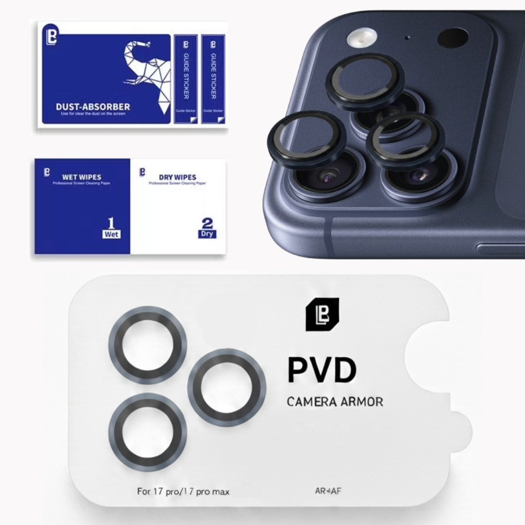 iPhone 17 Series : PVD Stainless Steel | Sapphire Glass Camera Rings | PVD