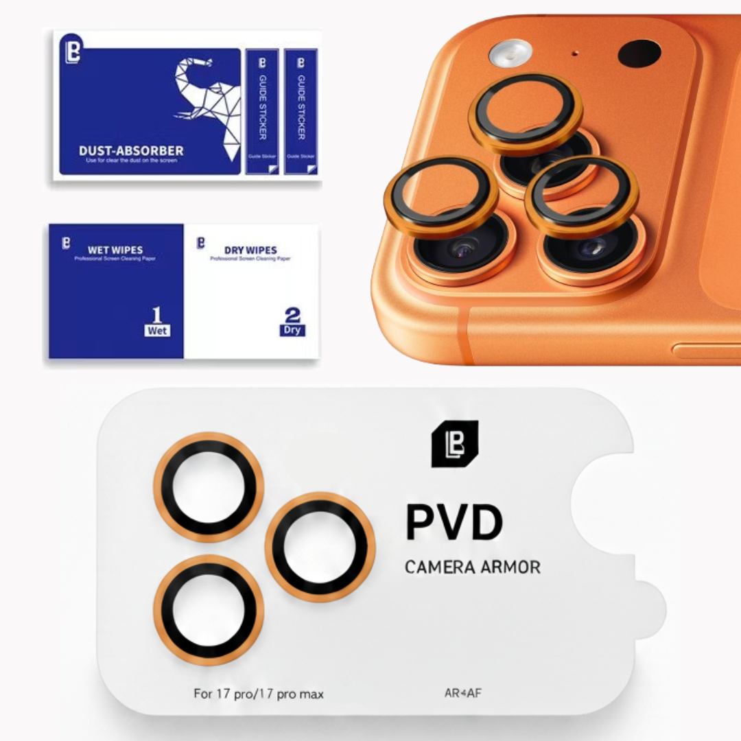 iPhone 17 Series : PVD Stainless Steel | Sapphire Glass Camera Rings | PVD