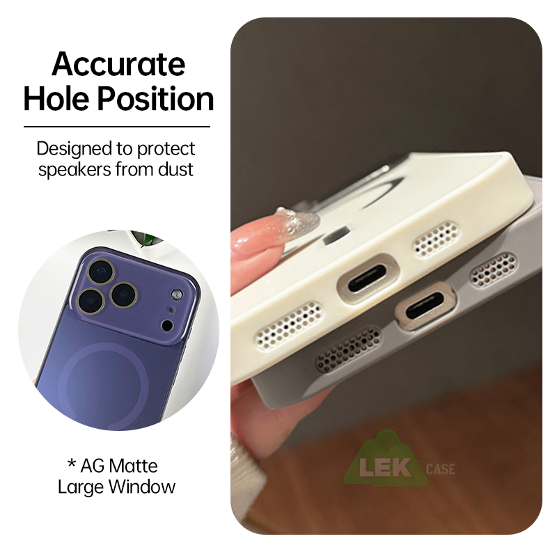 Matte AG Large Window Magnetic Case for iPhone 17 Series – Shockproof, Slim & Anti-Fingerprint Design
