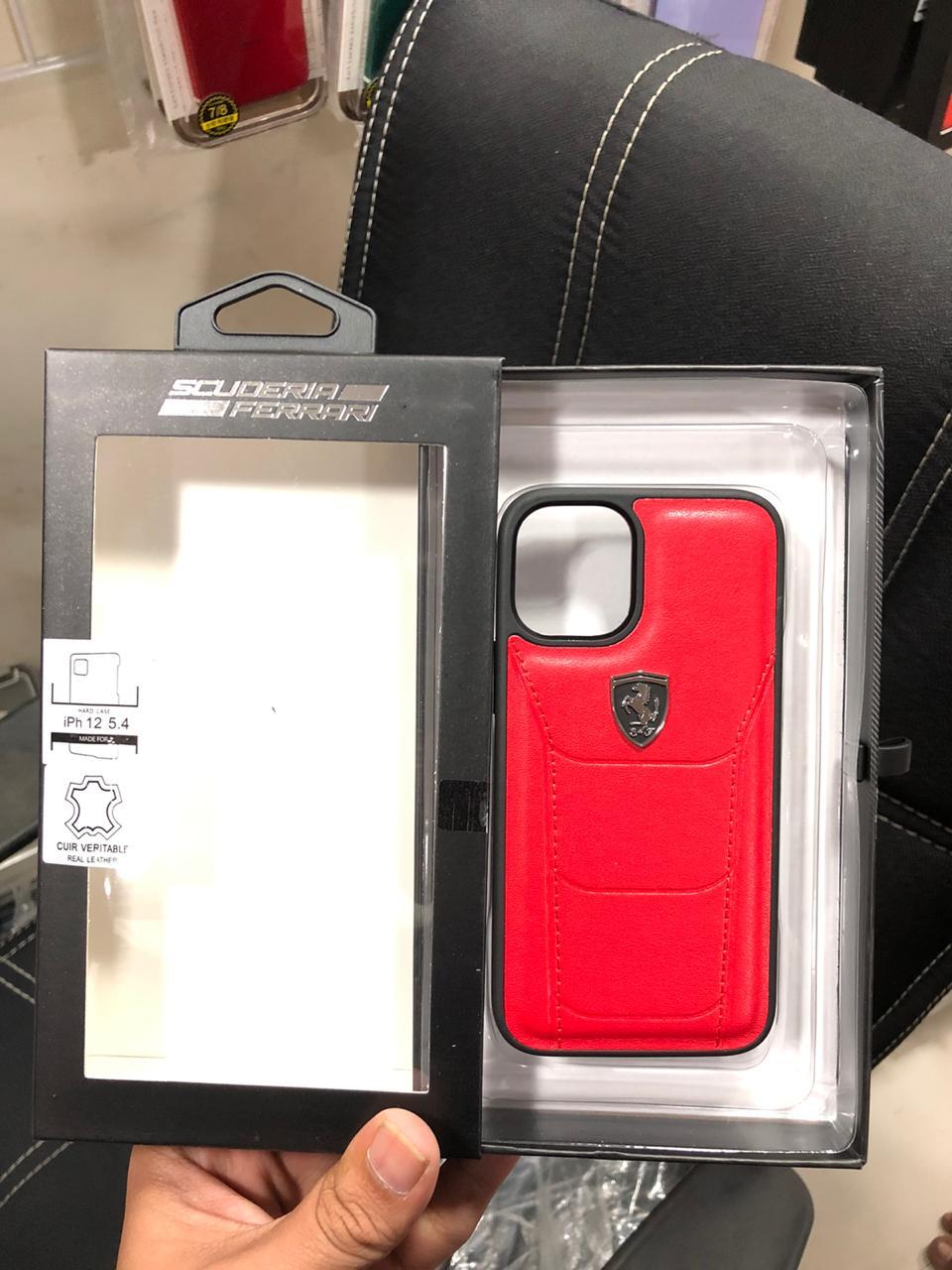 Ferrari ® iPhone X to 12 Pro Max Genuine Leather Crafted Case