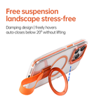 Anti-fall lanyard phone case with stand and magnetic suction