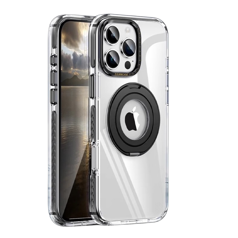 Two-color transparent magnetic rotating bracket first shell