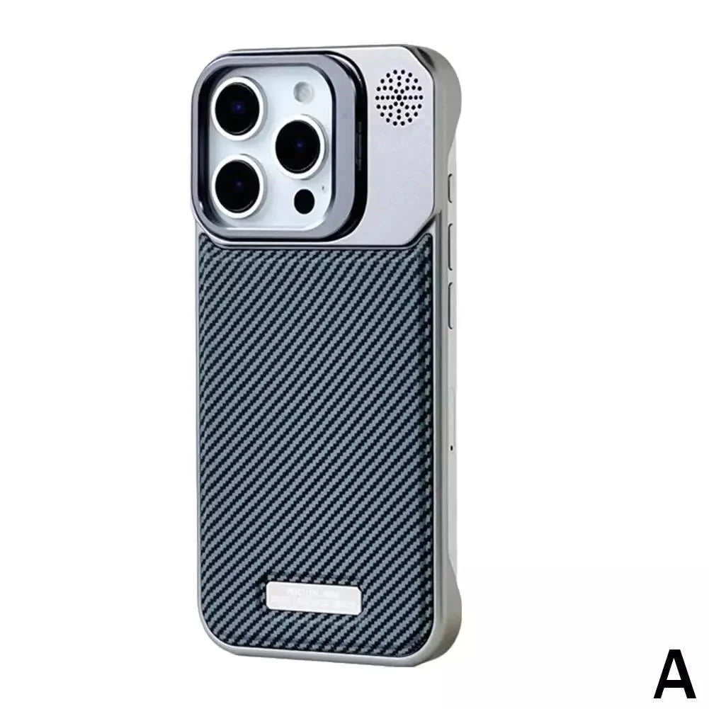 Frameless carbon fiber pattern magnetic lens holder protective cover