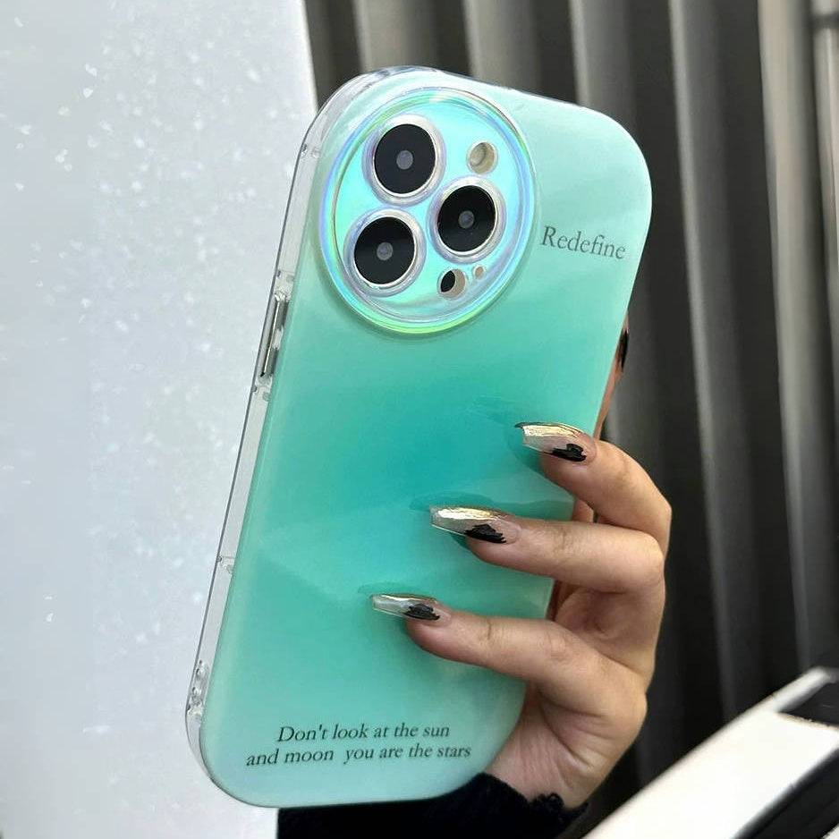 Candy Color Laser iPhone 17 Case – Shiny Gradient Frame & Glossy Protection