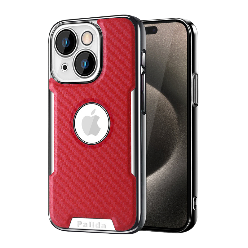 Carbon Fiber Pattern Magnetic Mobile Phone Case With Built-in HD Lens Film