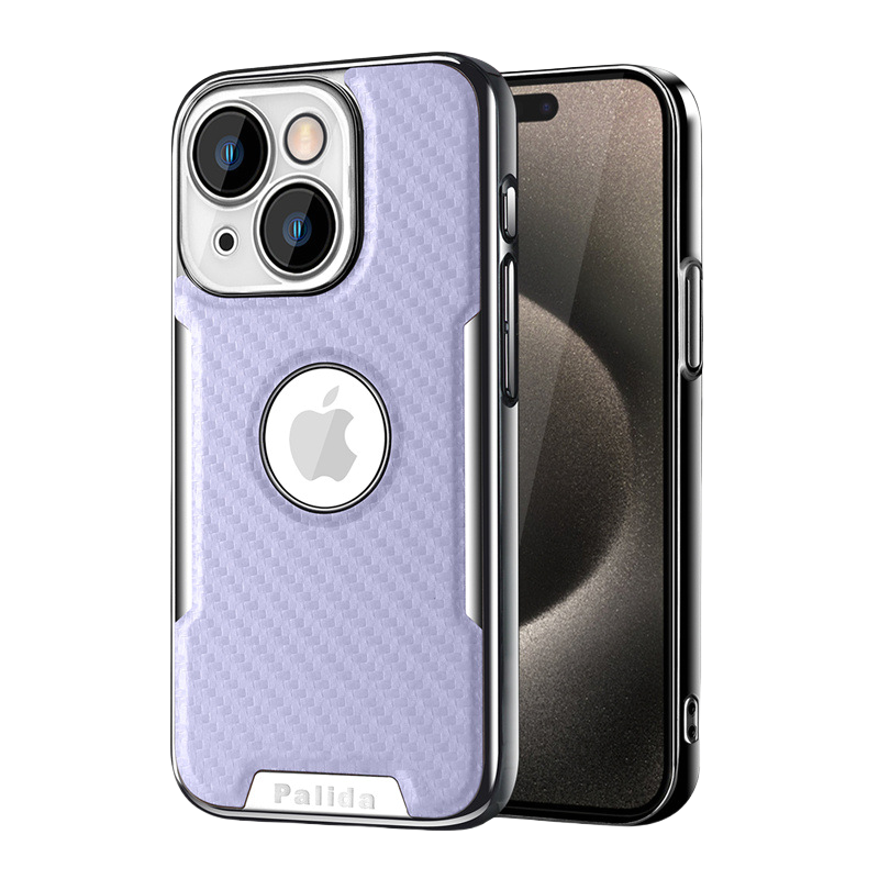 Carbon Fiber Pattern Magnetic Mobile Phone Case With Built-in HD Lens Film