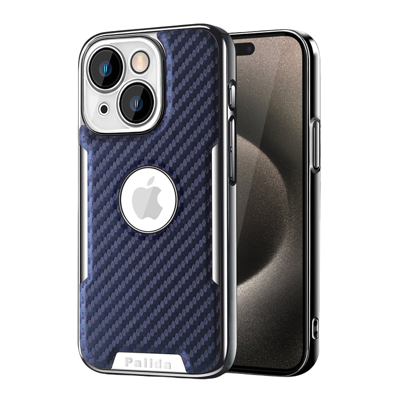 Carbon Fiber Pattern Magnetic Mobile Phone Case With Built-in HD Lens Film