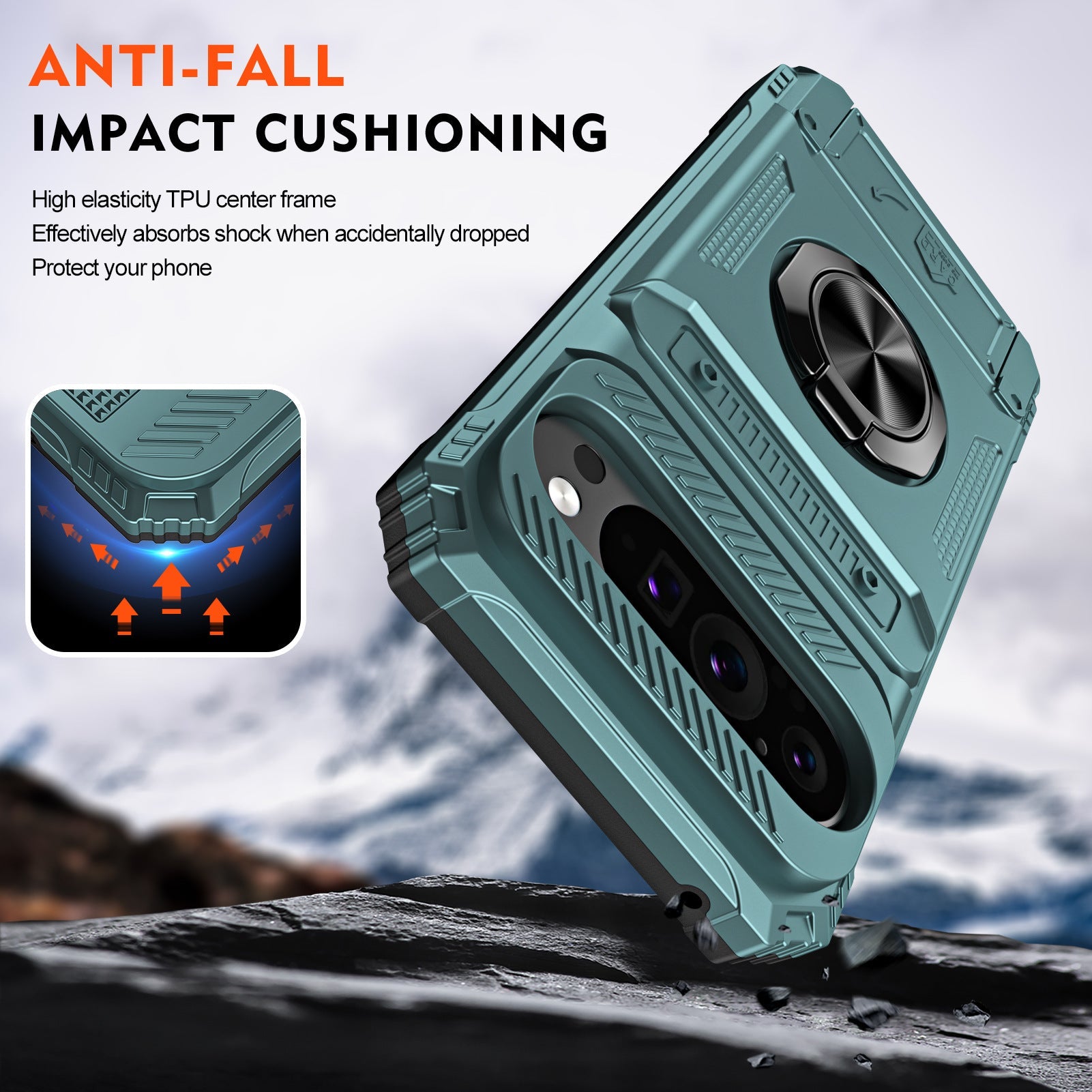 Drop-resistant Phone Case With Ring Holder