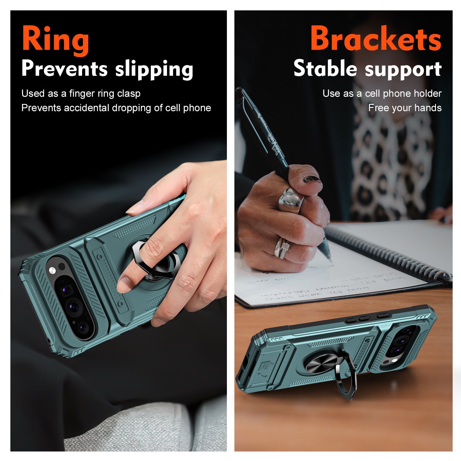 Drop-resistant Phone Case With Ring Holder