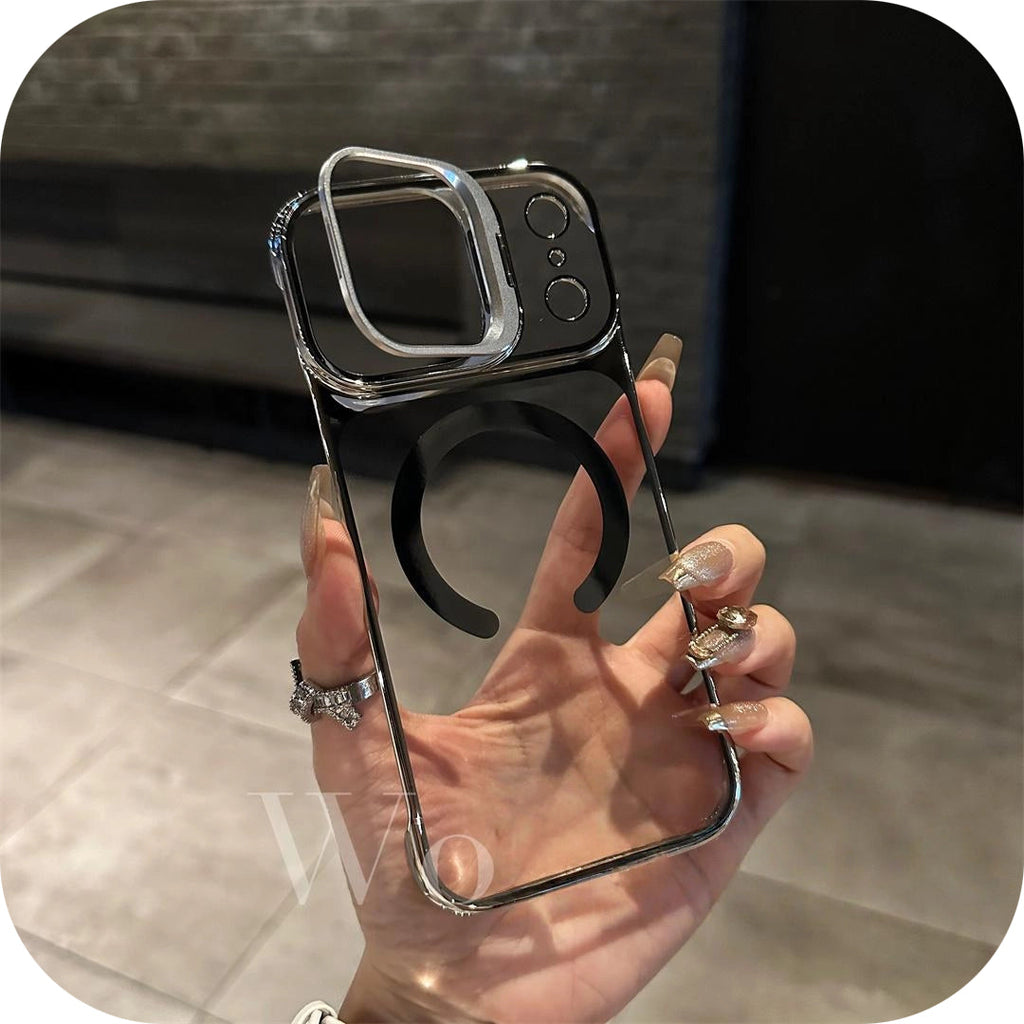 iPhone 17 Magnetic Borderless Case with Built-in Lens Holder