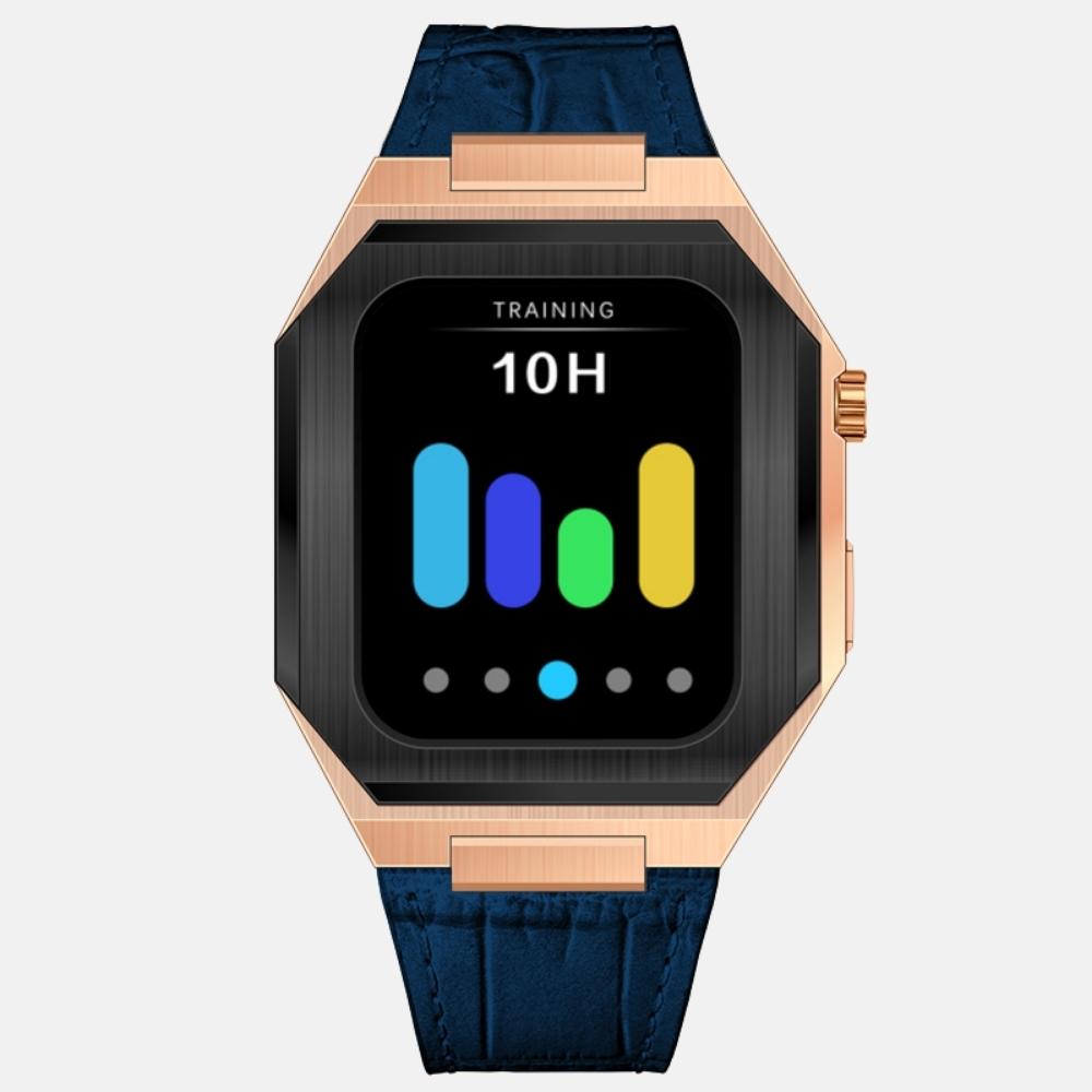 45MM Dual Tone Rose Gold Luxury Edition iWatch Case: Leather Strap