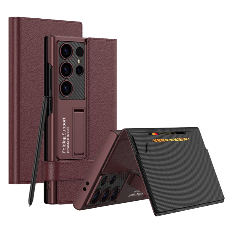 Flip Leather Case with Stand and Solid Wallet