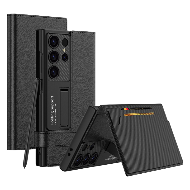 Flip Leather Case with Stand and Solid Wallet