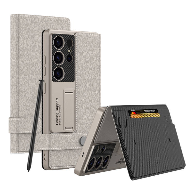 Flip Leather Case with Stand and Solid Wallet