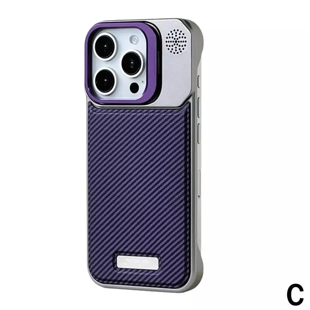 Frameless carbon fiber pattern magnetic lens holder protective cover