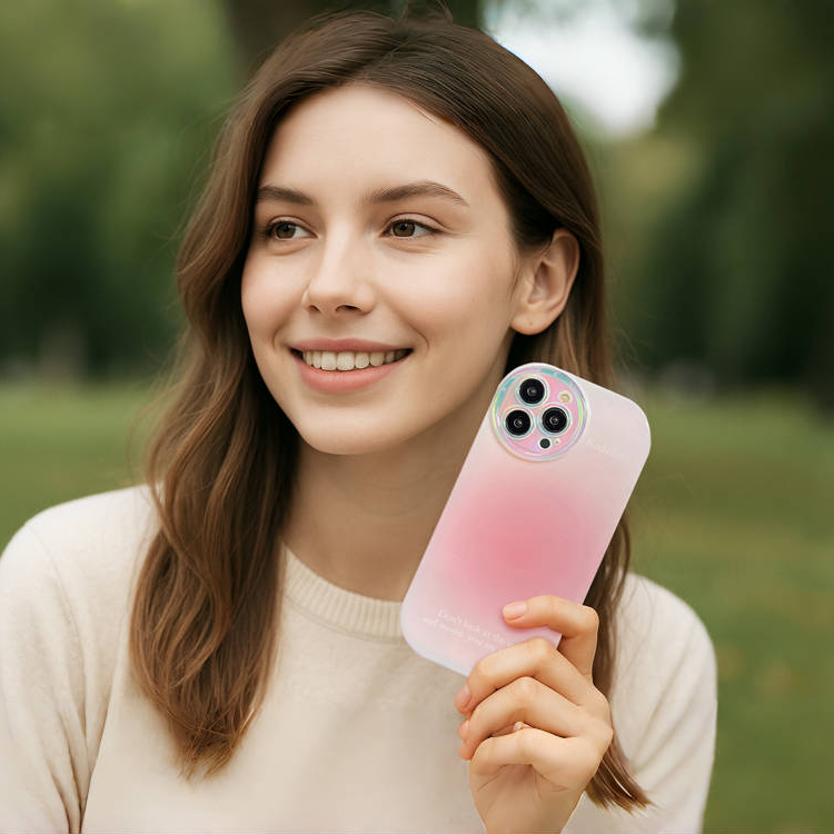 Candy Color Laser iPhone 17 Case – Shiny Gradient Frame & Glossy Protection