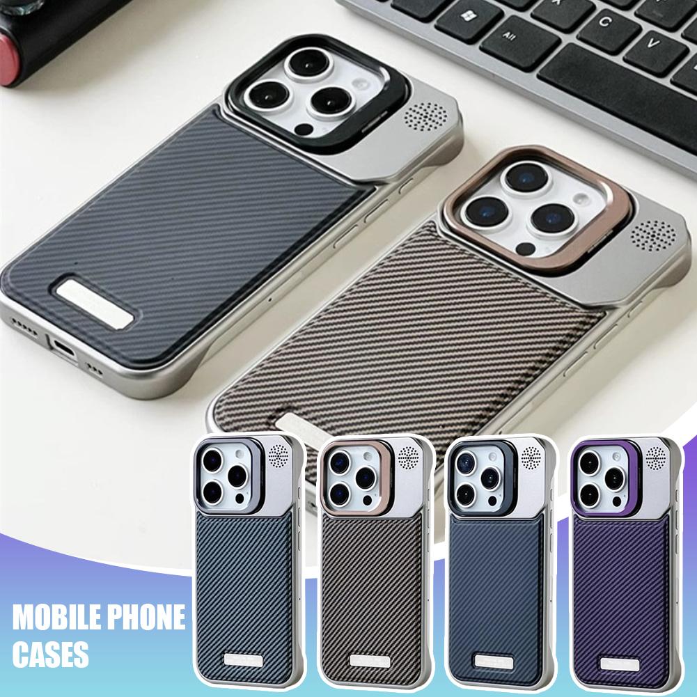 Frameless carbon fiber pattern magnetic lens holder protective cover