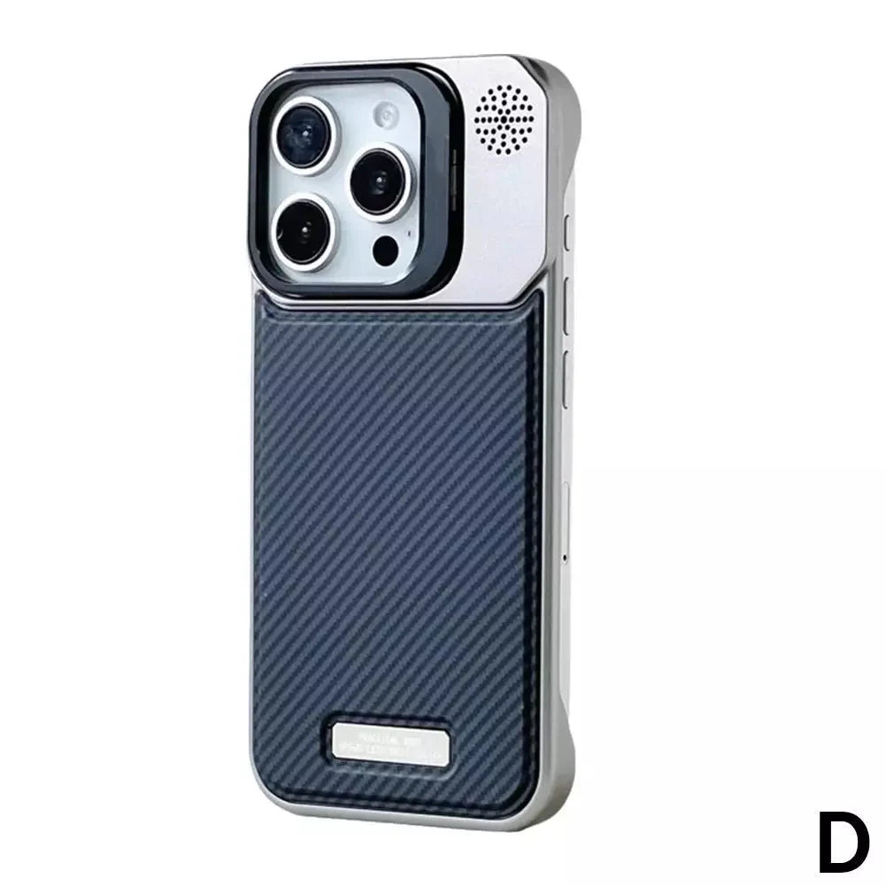 Frameless carbon fiber pattern magnetic lens holder protective cover