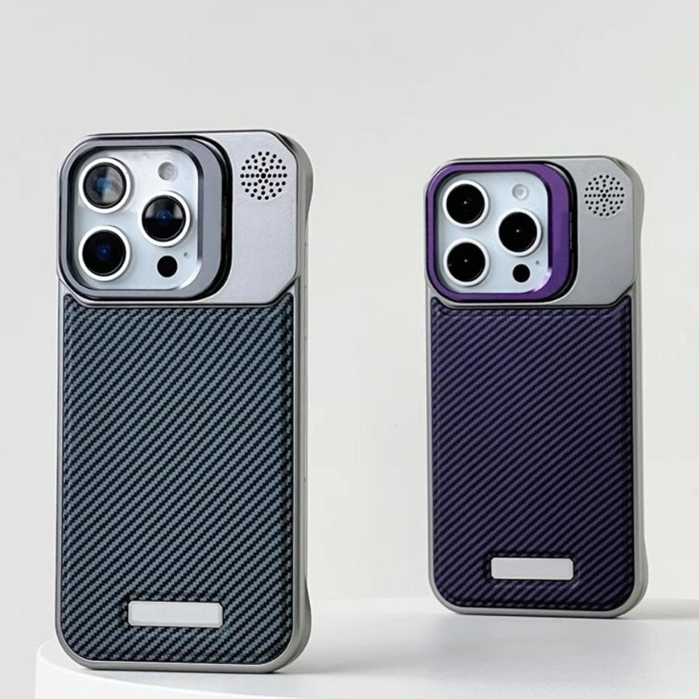 Frameless carbon fiber pattern magnetic lens holder protective cover