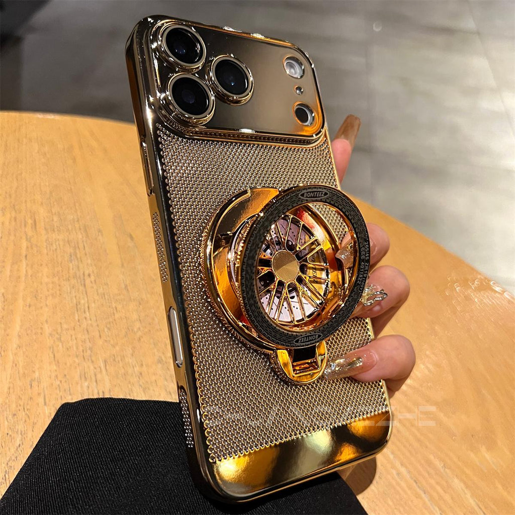 iPhone 17 Series Magnetic Cooling Case | 360° Rotating Stand & Shockproof Protection