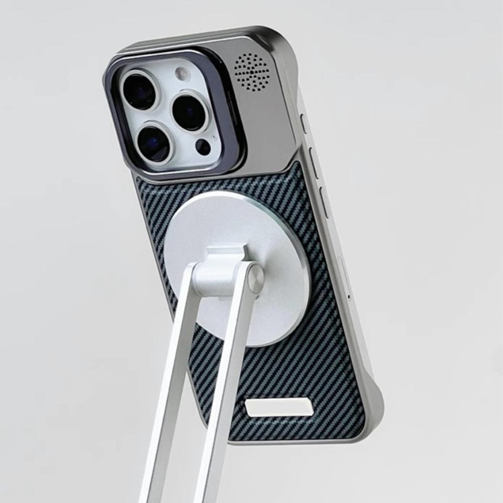 Frameless carbon fiber pattern magnetic lens holder protective cover