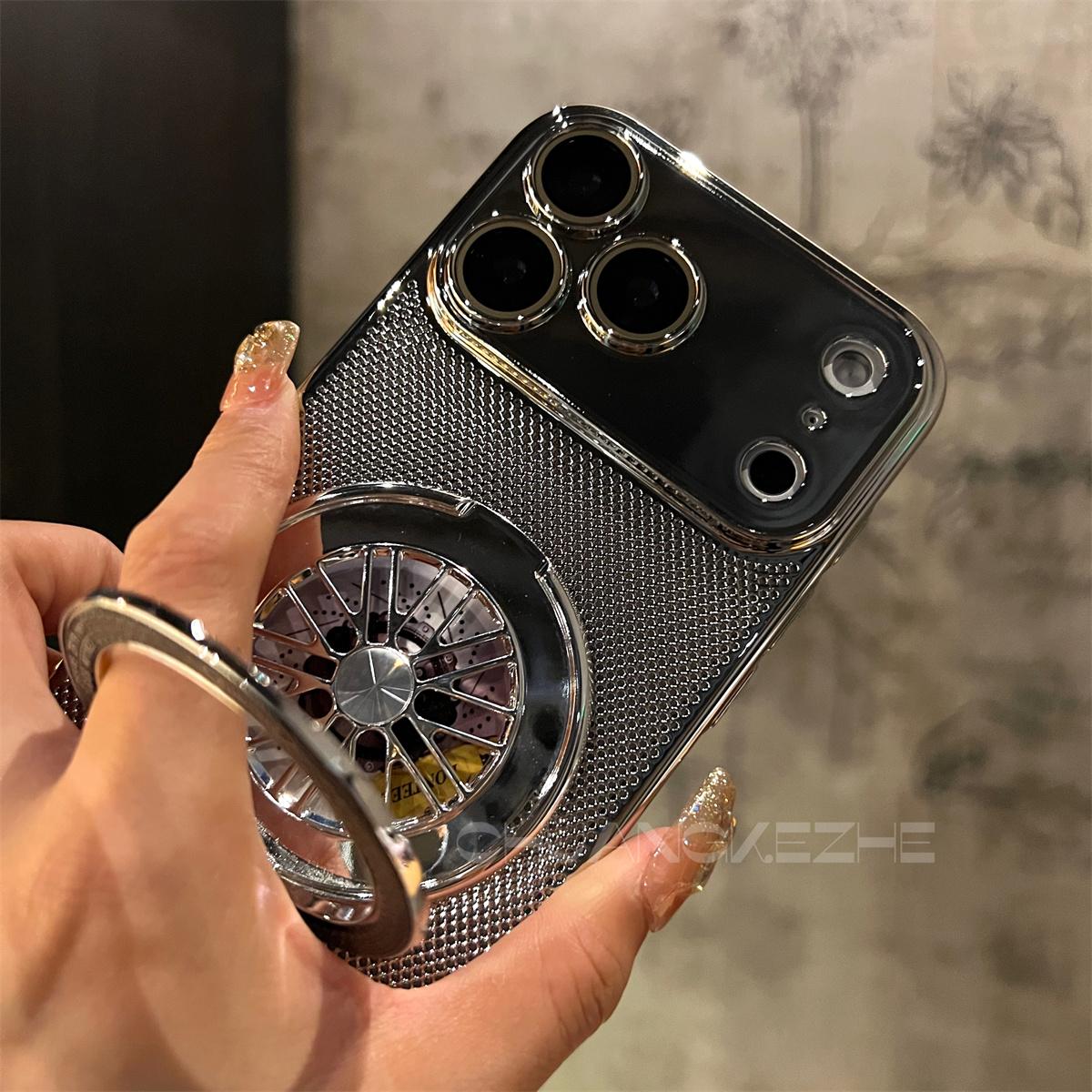 iPhone 17 Series Magnetic Cooling Case | 360° Rotating Stand & Shockproof Protection