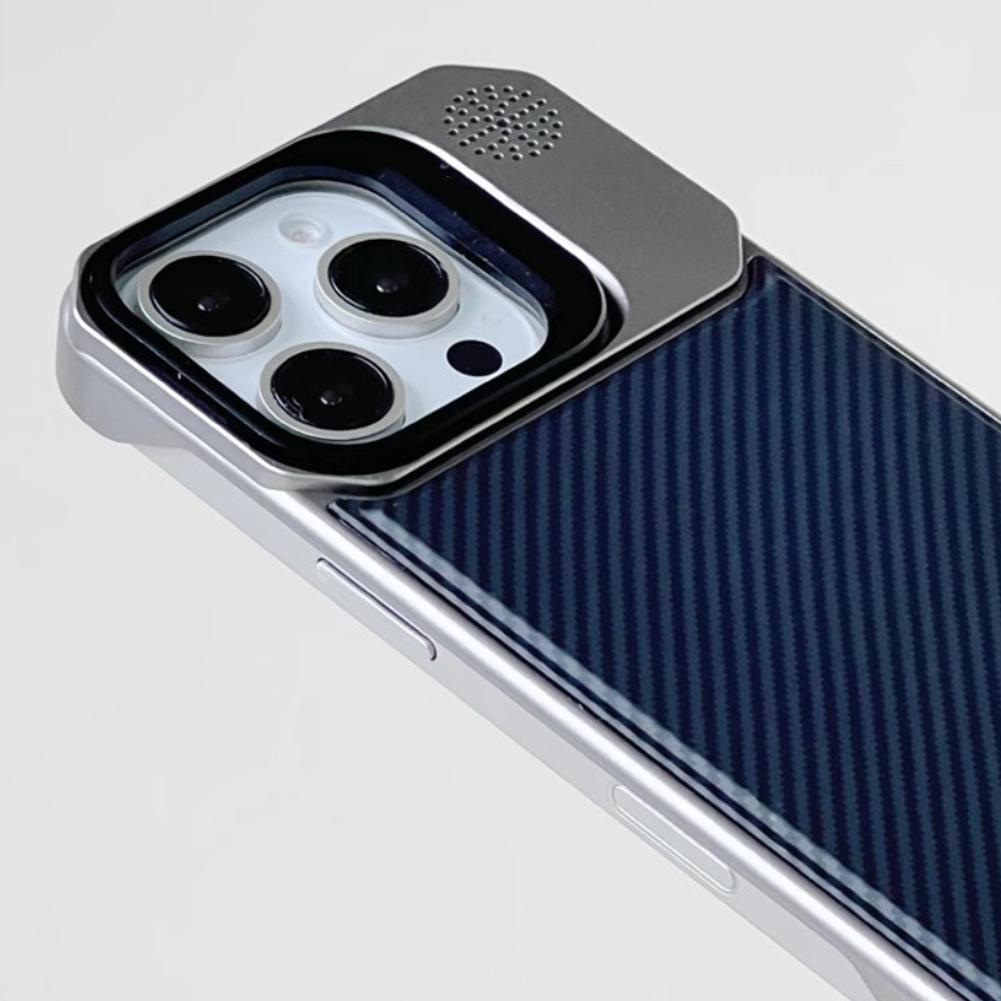 Frameless carbon fiber pattern magnetic lens holder protective cover