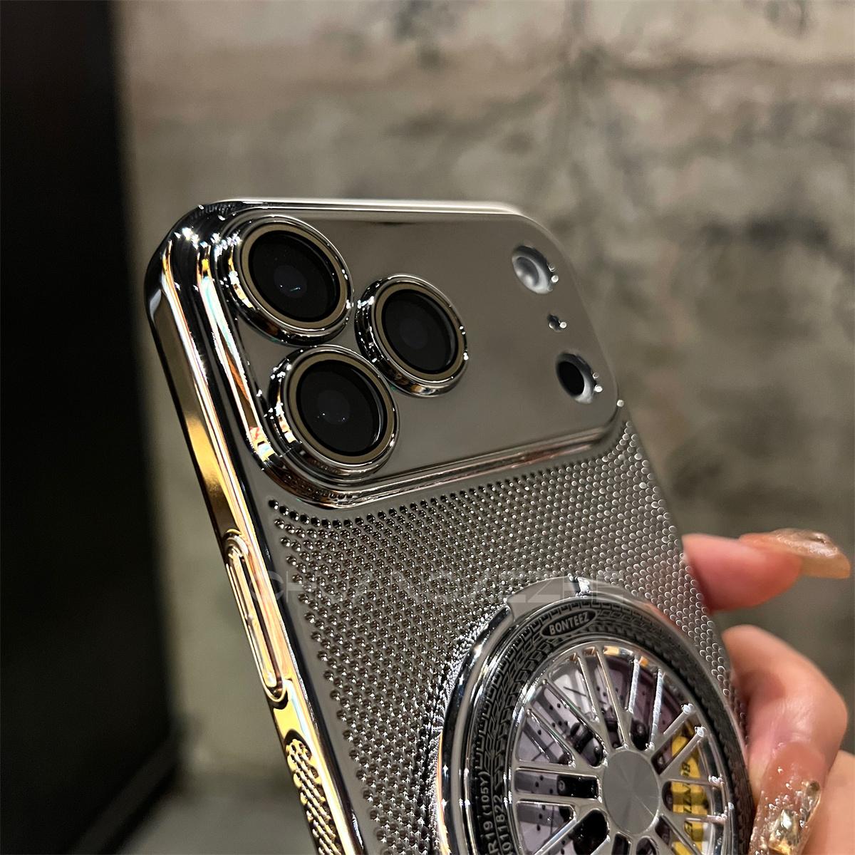 iPhone 17 Series Magnetic Cooling Case | 360° Rotating Stand & Shockproof Protection