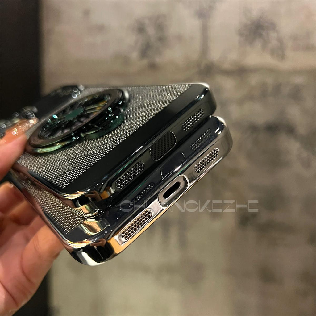 iPhone 17 Series Magnetic Cooling Case | 360° Rotating Stand & Shockproof Protection