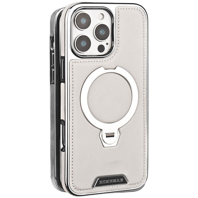 iPhone 17 Pro Max Magnetic Leather Case with 360° Rotating Stand