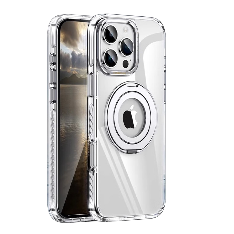 Two-color transparent magnetic rotating bracket first shell