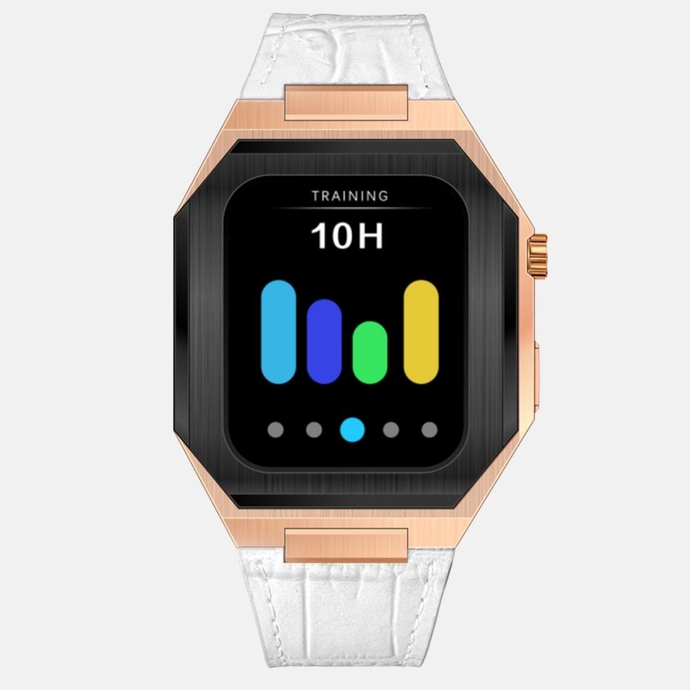 44MM Dual Tone Rose-Gold Luxury Edition iWatch Case: Leather Strap